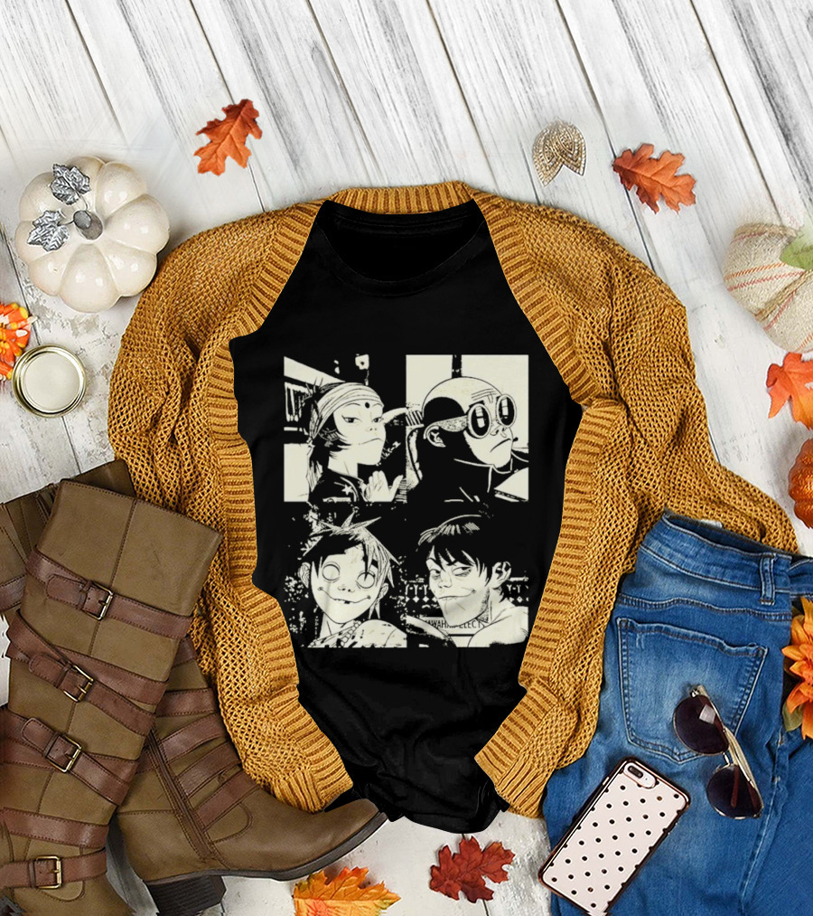 Gorillaz 2D Murdoc Niccals Noodle Russel Hobbs Animation T-Shirt
