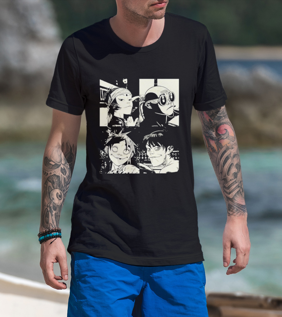 Gorillaz 2D Murdoc Niccals Noodle Russel Hobbs Animation T-Shirt