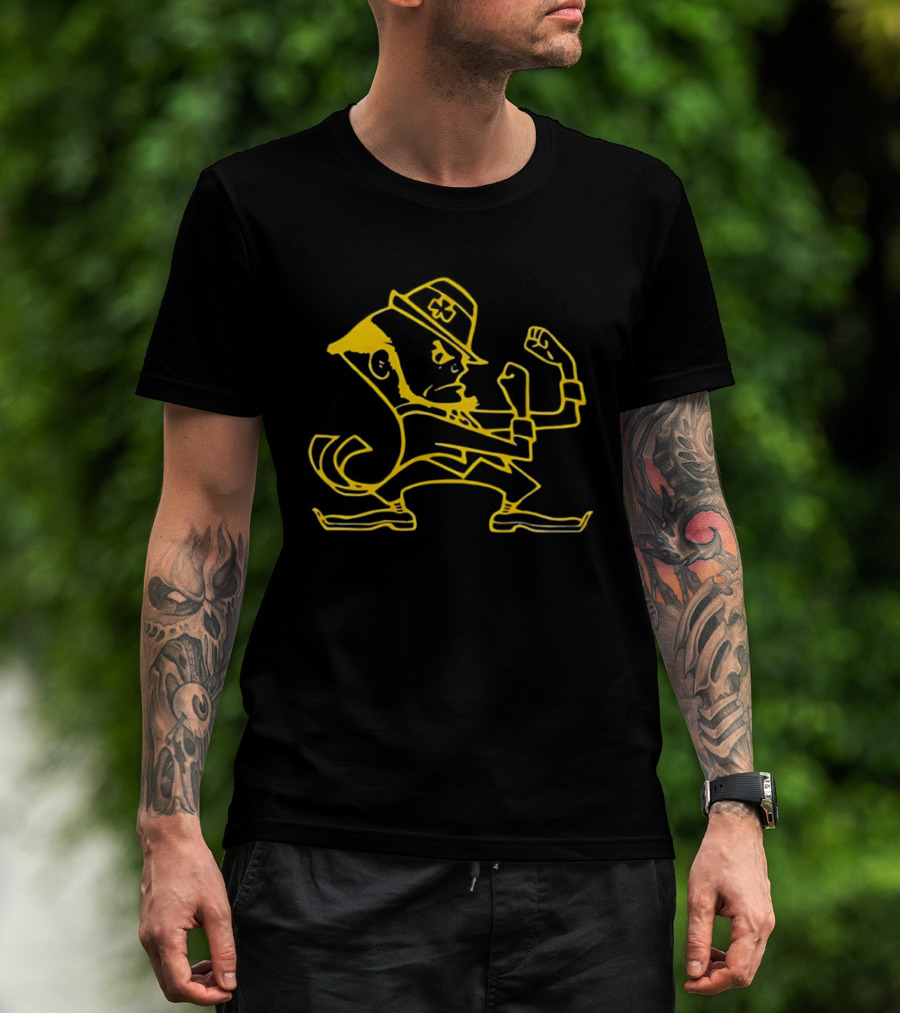 Marcus Freeman Notre Dame Fighting Irish Leprechaun T-Shirt