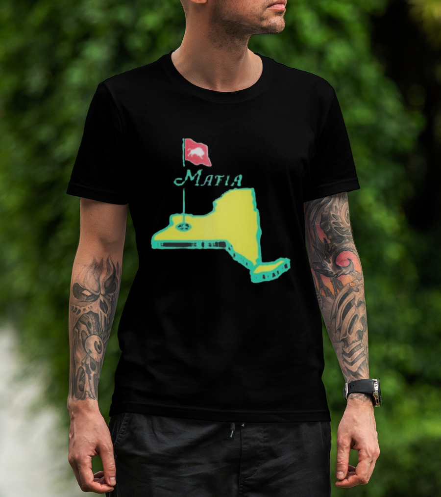 Buffalo Bills Mafia New York Golf Flag Map T-Shirt