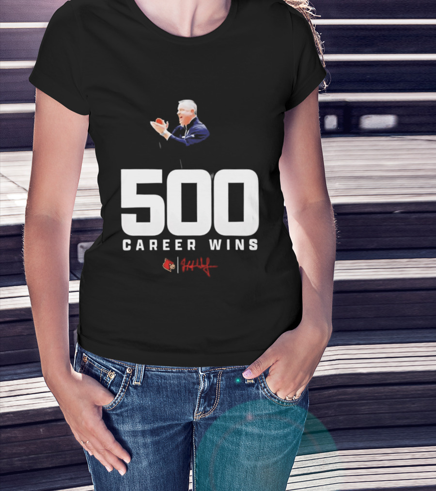 500 Career Wins Coach Jeff Walz Red Cardinals T-Shirt