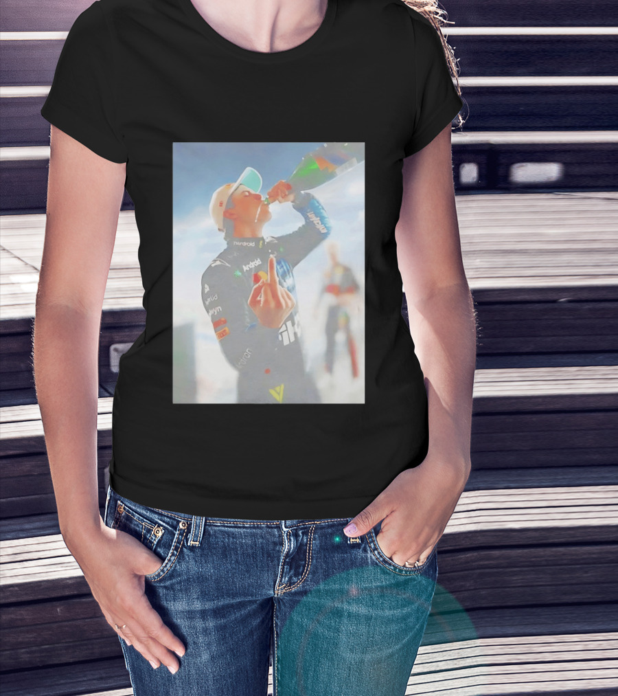 Oscar Piastri 81 Racing Celebration Flipping The Bird Formula One Victory Moment T-Shirt