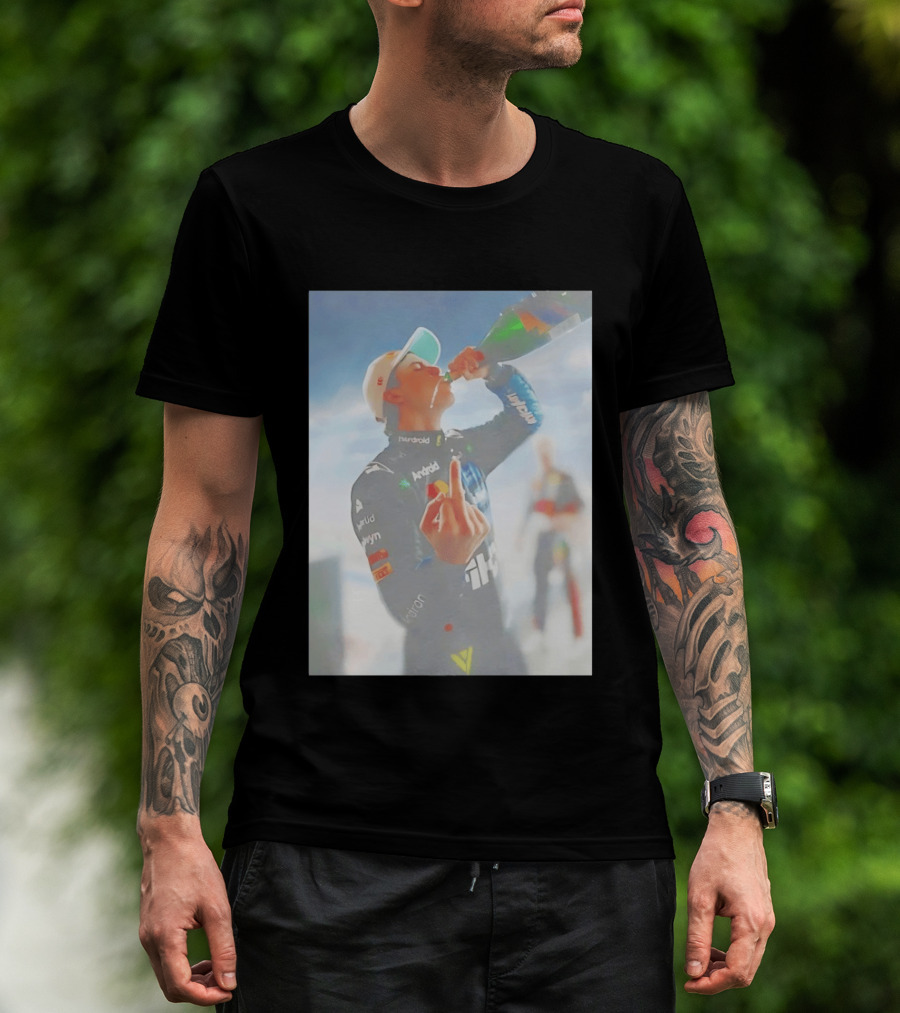 Oscar Piastri 81 Racing Celebration Flipping The Bird Formula One Victory Moment T-Shirt
