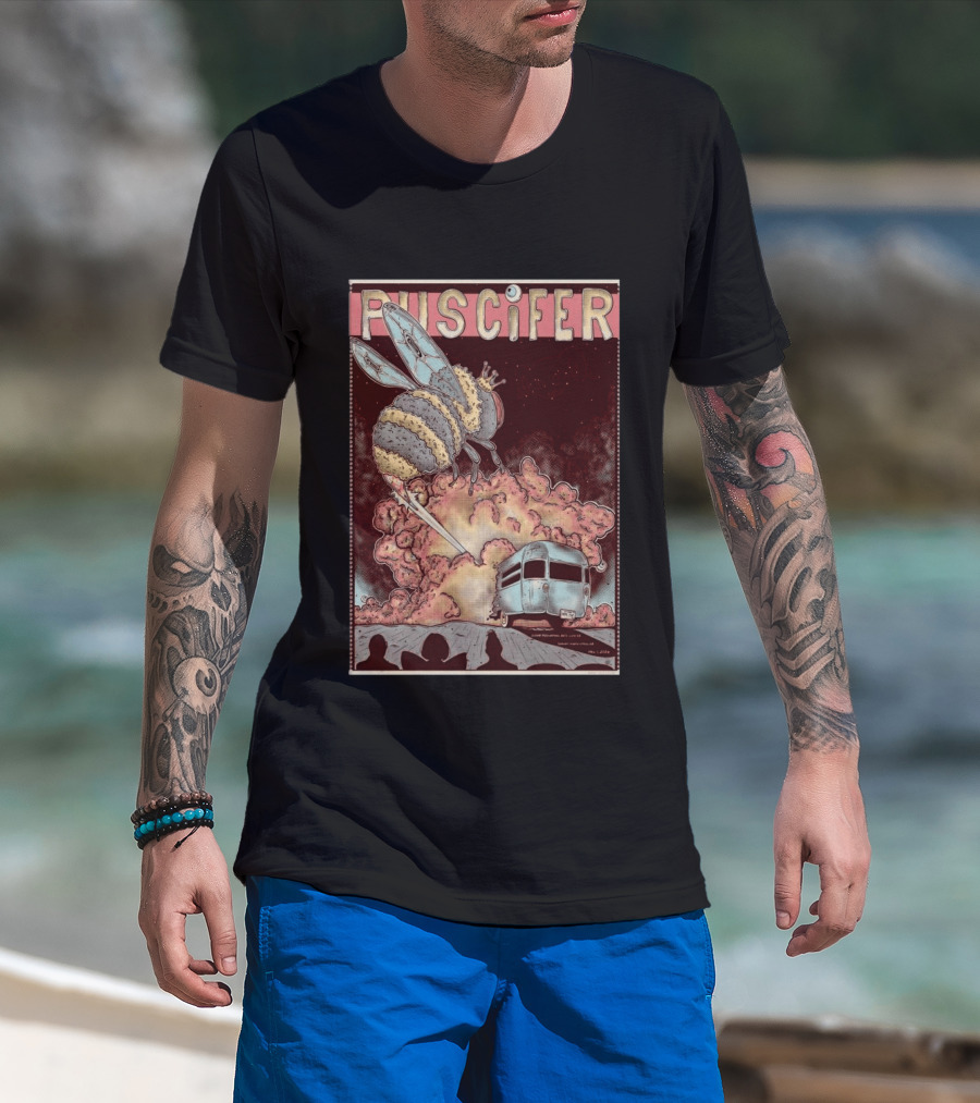 Puscifer Durham Performing Arts Center April 1 2026 Tour With Crowned Bee And Trailer T-Shirt