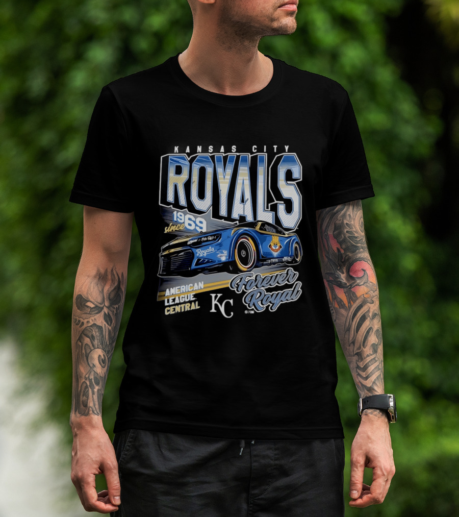 Kansas City Royals American League Central Forever Royal Since 1969 Racing Car T-Shirt