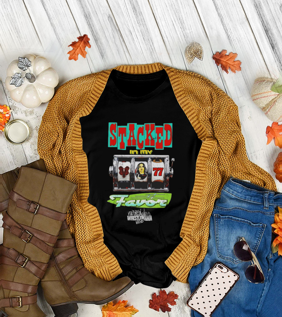 Stacked In My Favor Slot Machine WrestleMania 42 Stephanie Vaquer 77 Lever T-Shirt