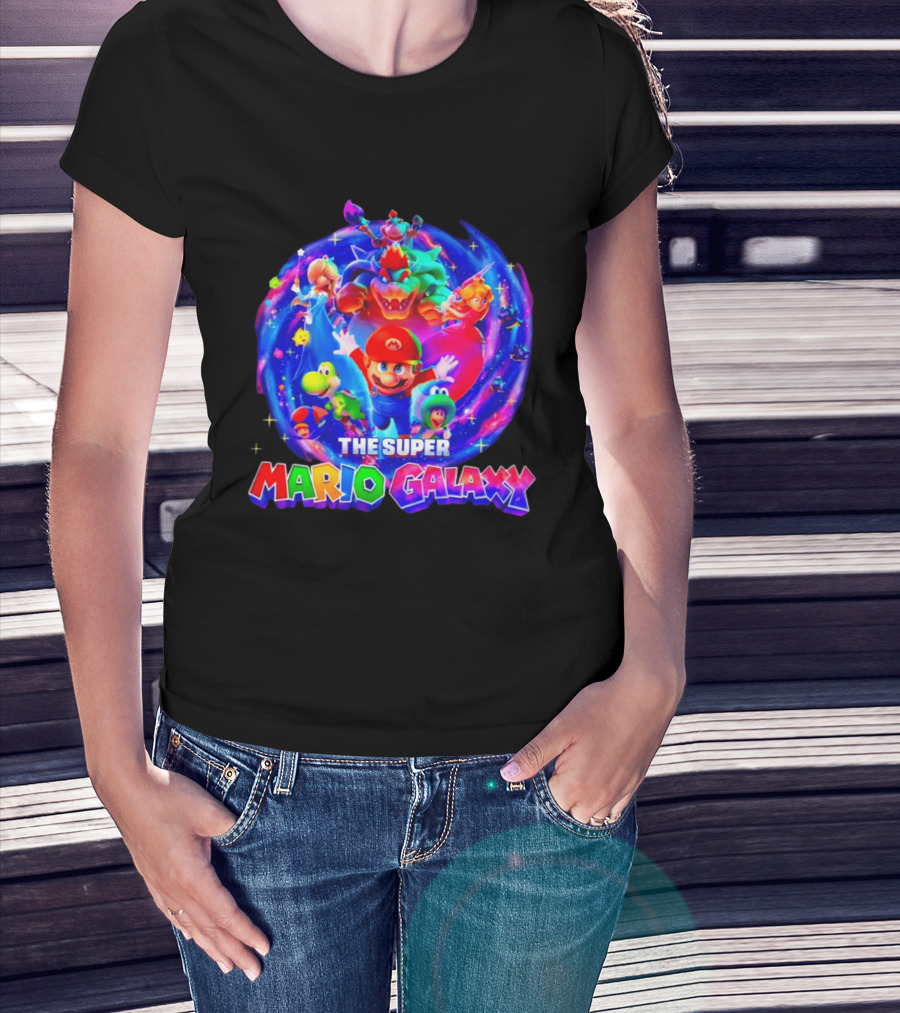 The Super Mario Galaxy Movie Bowser Luigi Peach Yoshi T-Shirt
