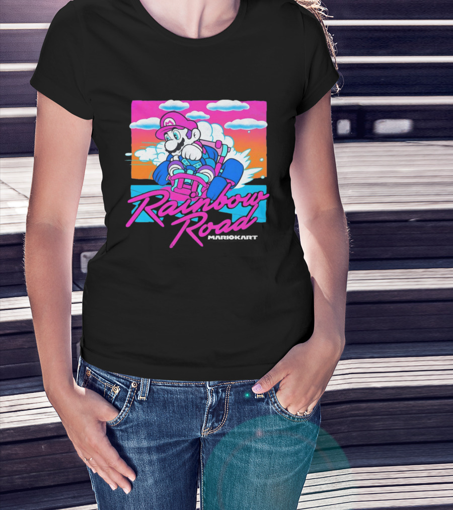 Rainbow Road Super Mario Kart Racing Adventure T-Shirt