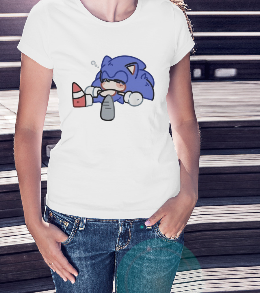Chibi Sanic The Hedgehog Sleeping Kawaii 2026 T-Shirt