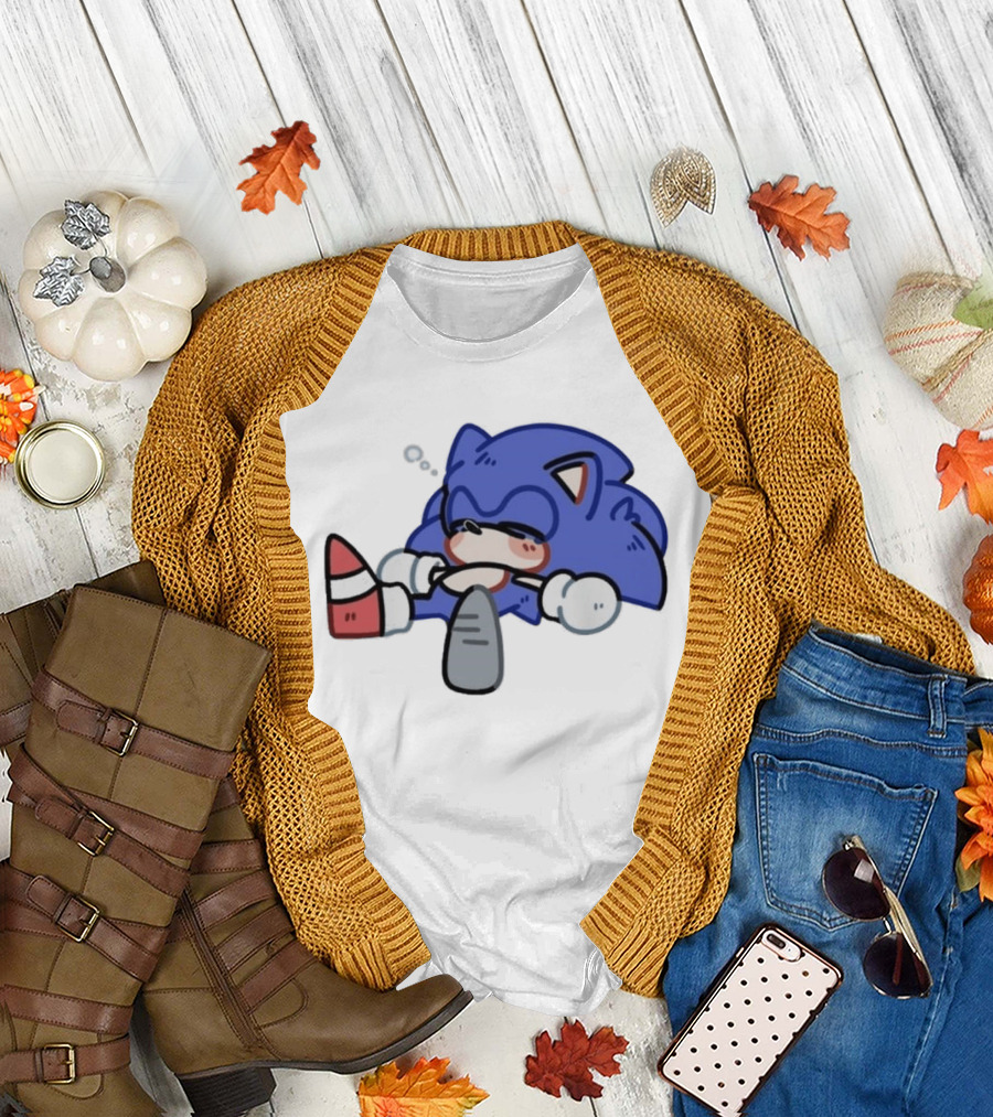 Chibi Sanic the Hedgehog Sleeping Kawaii 2026 T-Shirt