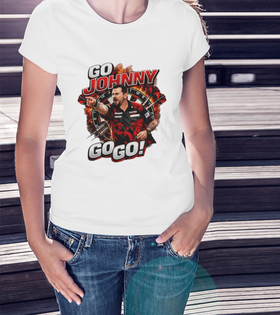 Go Johnny Go Go Jonny Clayton Darts Player Action T-Shirt