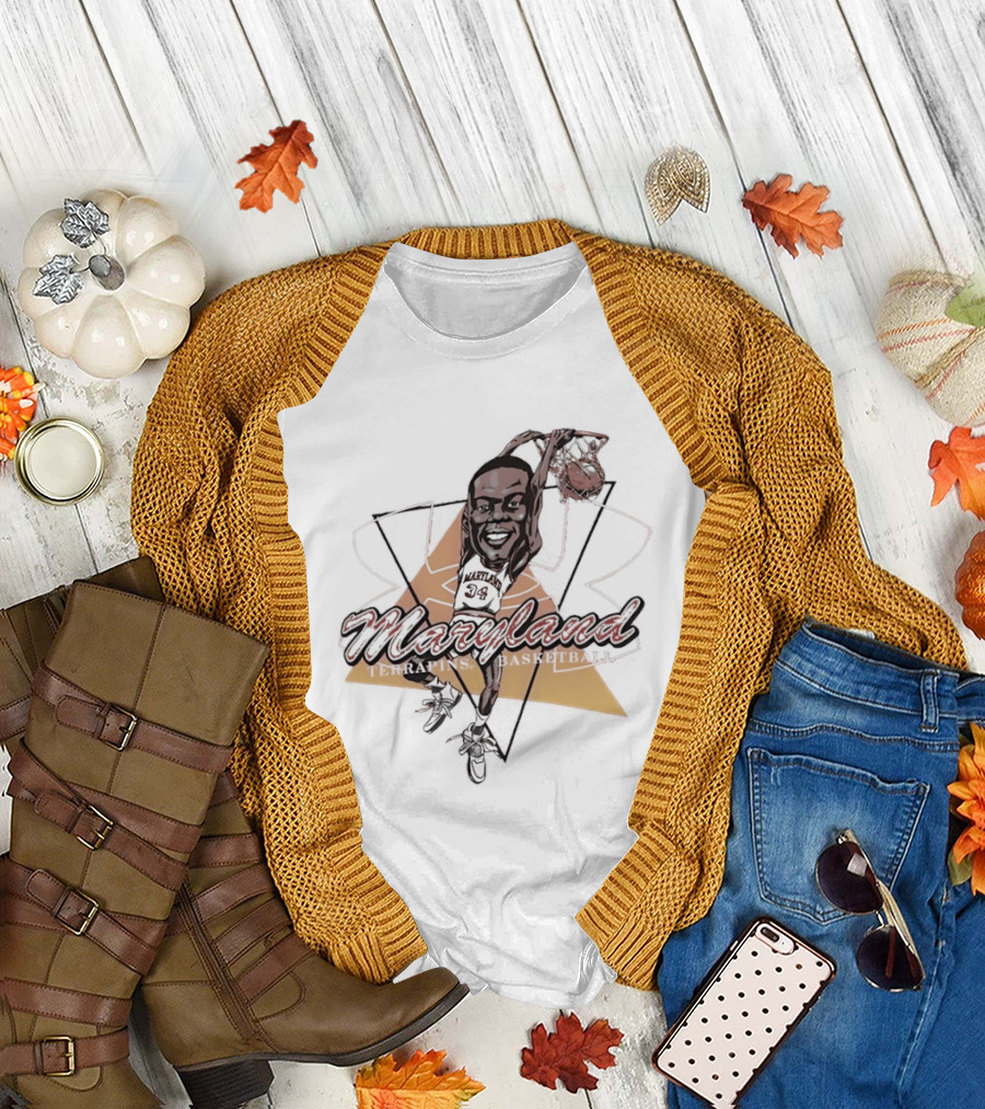 Len Bias 34 Maryland Dunking Cartoon T-Shirt