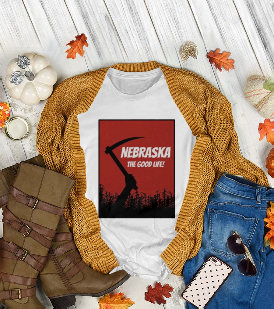 Nebraska The Good Life Hand with Sickle and Crop T-Shirt