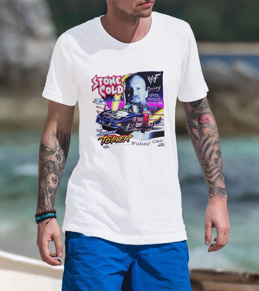 Stone Cold Steve Austin WWF Racing Jerry Toliver Speed Muscle Attitude T-Shirt