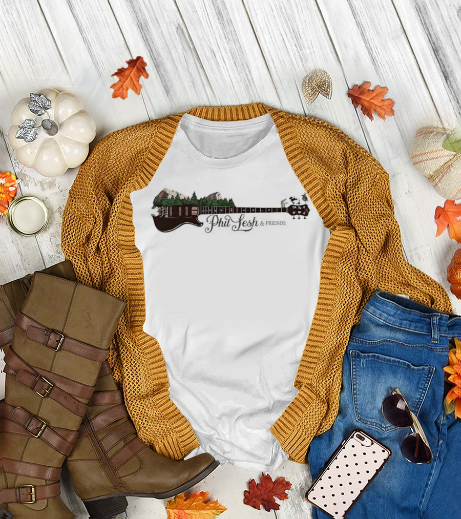 Phil Lesh and Friends Mountain Bass Guitar Scenic Landscape T-Shirt