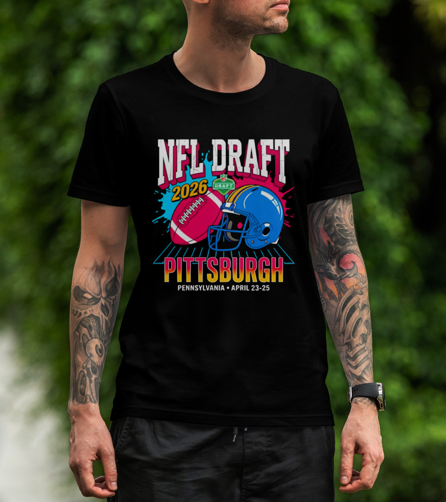 NFL Draft 2026 Pittsburgh Pennsylvania April 23 25 Football Helmet T-Shirt