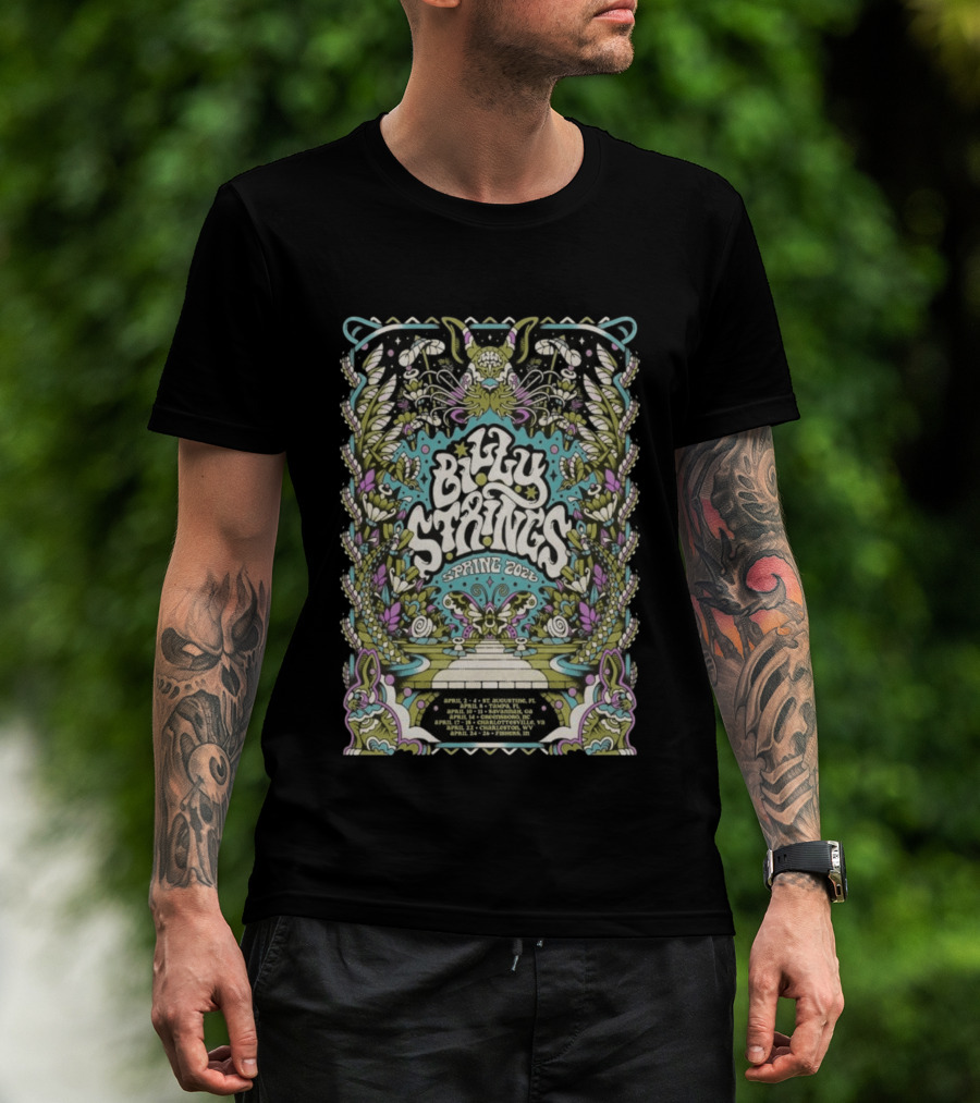 Billy Strings Spring Tour 2026 Psychedelic Floral T-Shirt