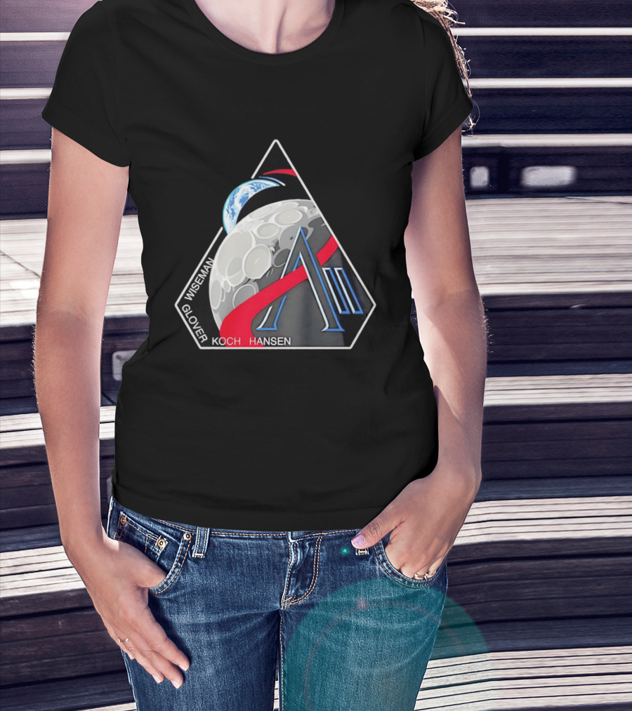 NASA Artemis II Astronaut Crew Glover Wiseman Koch Hansen Moon Mission T-Shirt