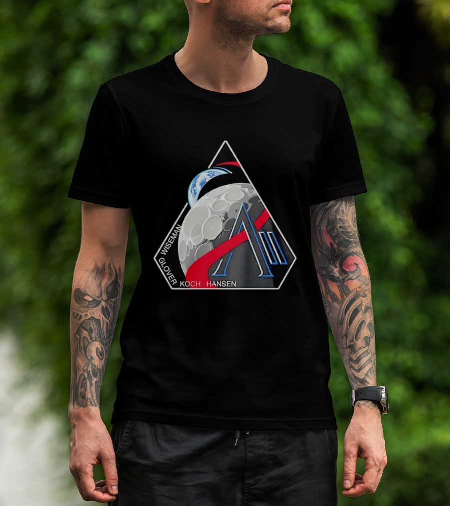 NASA Artemis II Astronaut Crew Glover Wiseman Koch Hansen Moon Mission T-Shirt