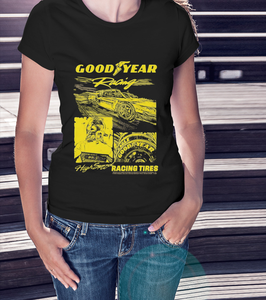 Goodyear Racing High Speed Racing Tires Panels T-Shirt