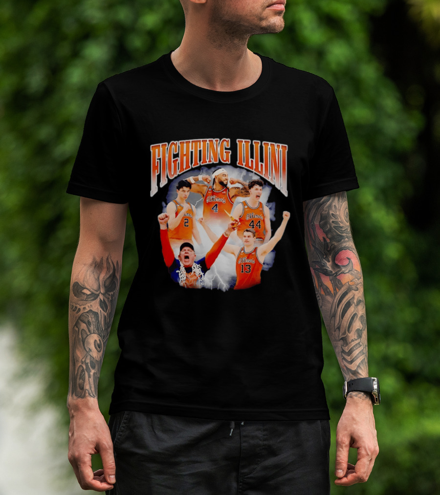 Fighting Illini Brad Underwood Illinois Basketball Team Players T-Shirt