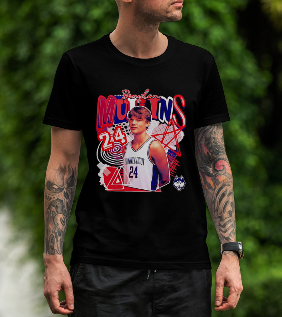 Braylon Mullins Connecticut Basketball 24 NCAA Collage Comfort T-Shirt