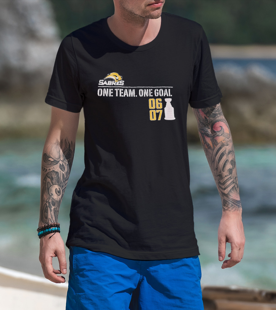Buffalo Sabres One Team One Goal 06 07 Stanley Cup T-Shirt