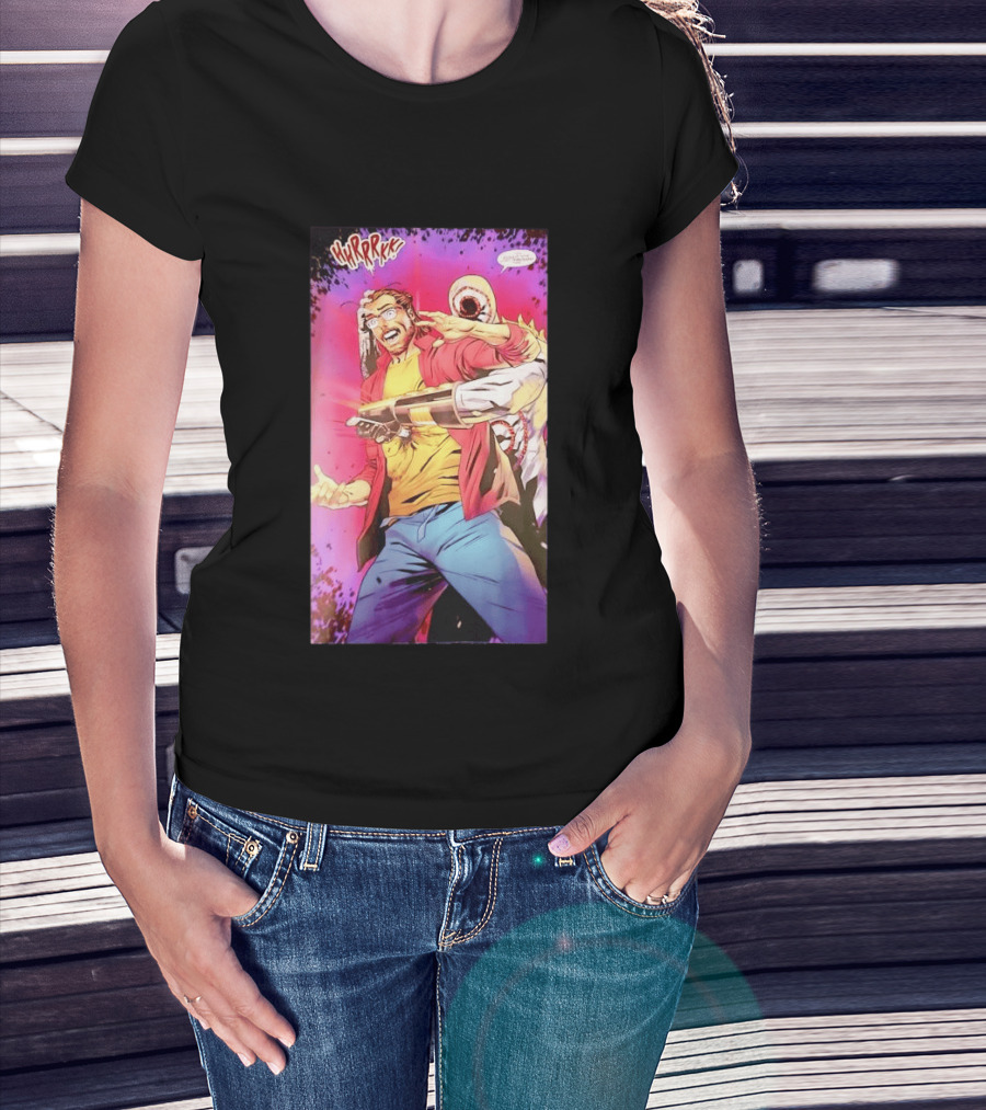 Hirrrkk Paul Rabin Spider Man Marvel Comic Action Panel T-Shirt