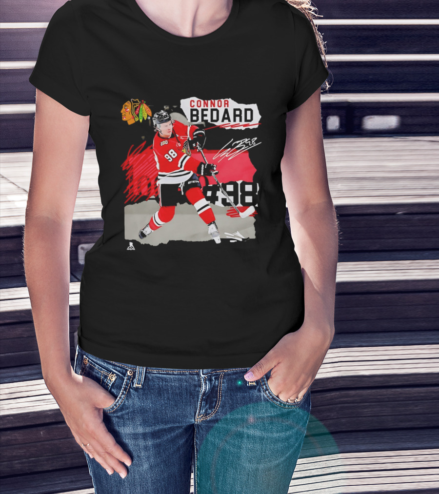 Chicago Blackhawks Connor Bedard 98 Fresh Ice Hockey Dynamic T-Shirt