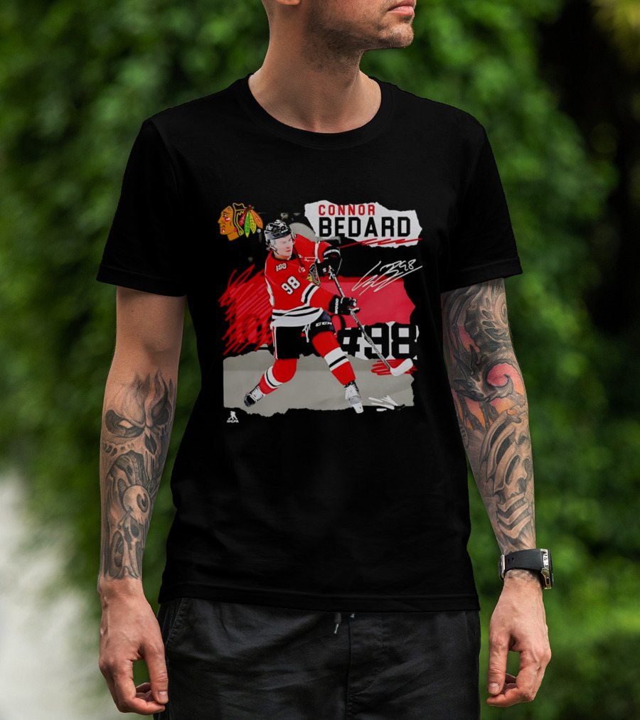 Chicago Blackhawks Connor Bedard 98 Fresh Ice Hockey Dynamic T-Shirt
