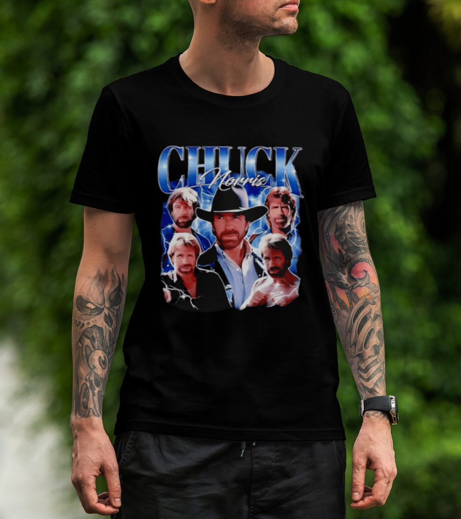 Chuck Norris 1940 2026 Collage Of Iconic Action Hero T-Shirt