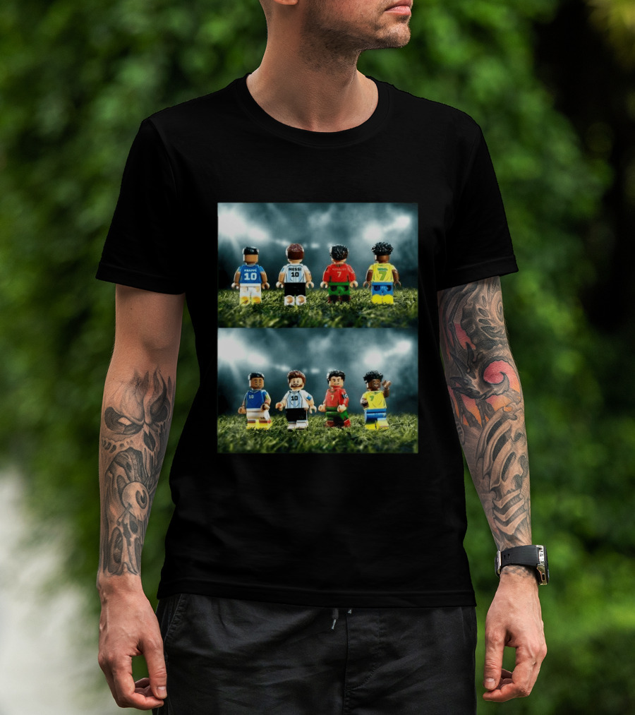 LEGO Football Legends FIFA World Cup 2026 Messi Ronaldo Mbappé Vinicius Junior Mini Figures T-Shirt