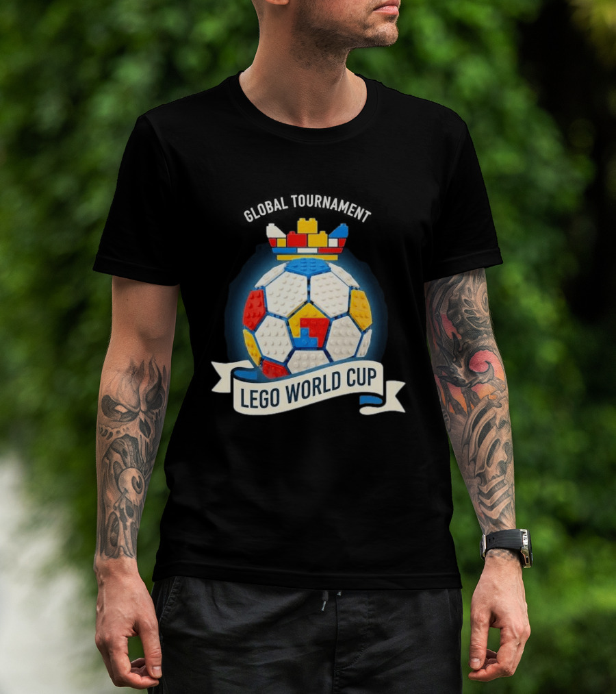 Global Tournament Lego World Cup Soccer Ball Block Crown T-Shirt