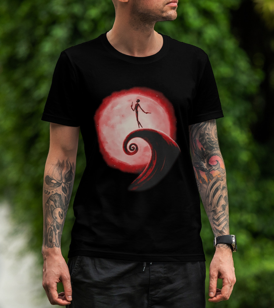 Daredevil The Nightmare Before Christmas Crossover Red Moon Scene T-Shirt