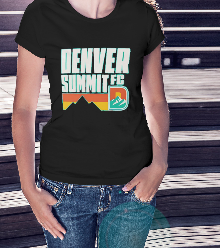 Denver Summit FC Mountains D Emblem Olive Wordmark T-Shirt
