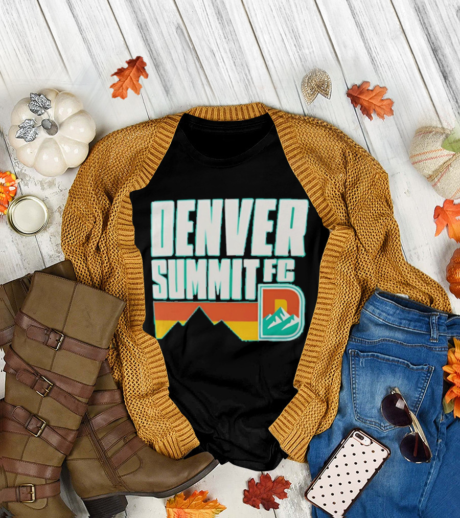 Denver Summit FC Mountains D Emblem Olive Wordmark T-Shirt
