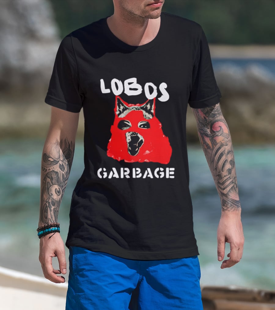 Lobos Dog Red Face Garbage T-Shirt
