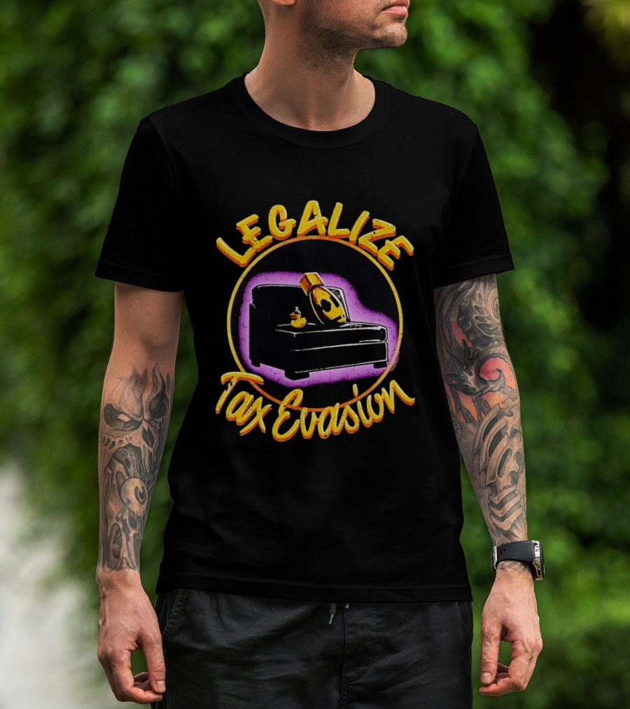 Legalize Tax Evasion The Fat Electrician Couch Potato Rubber Duck T-Shirt