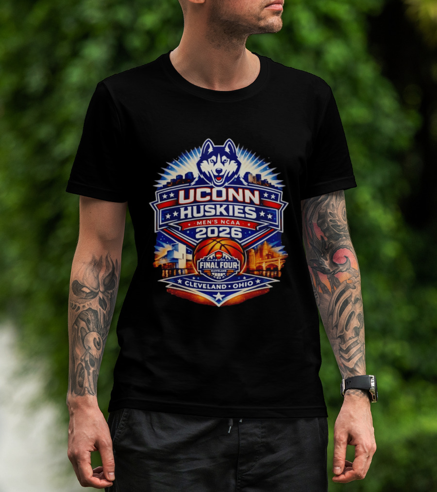 UConn Huskies Men's NCAA Basketball 2026 Final Four Cleveland Ohio T-Shirt