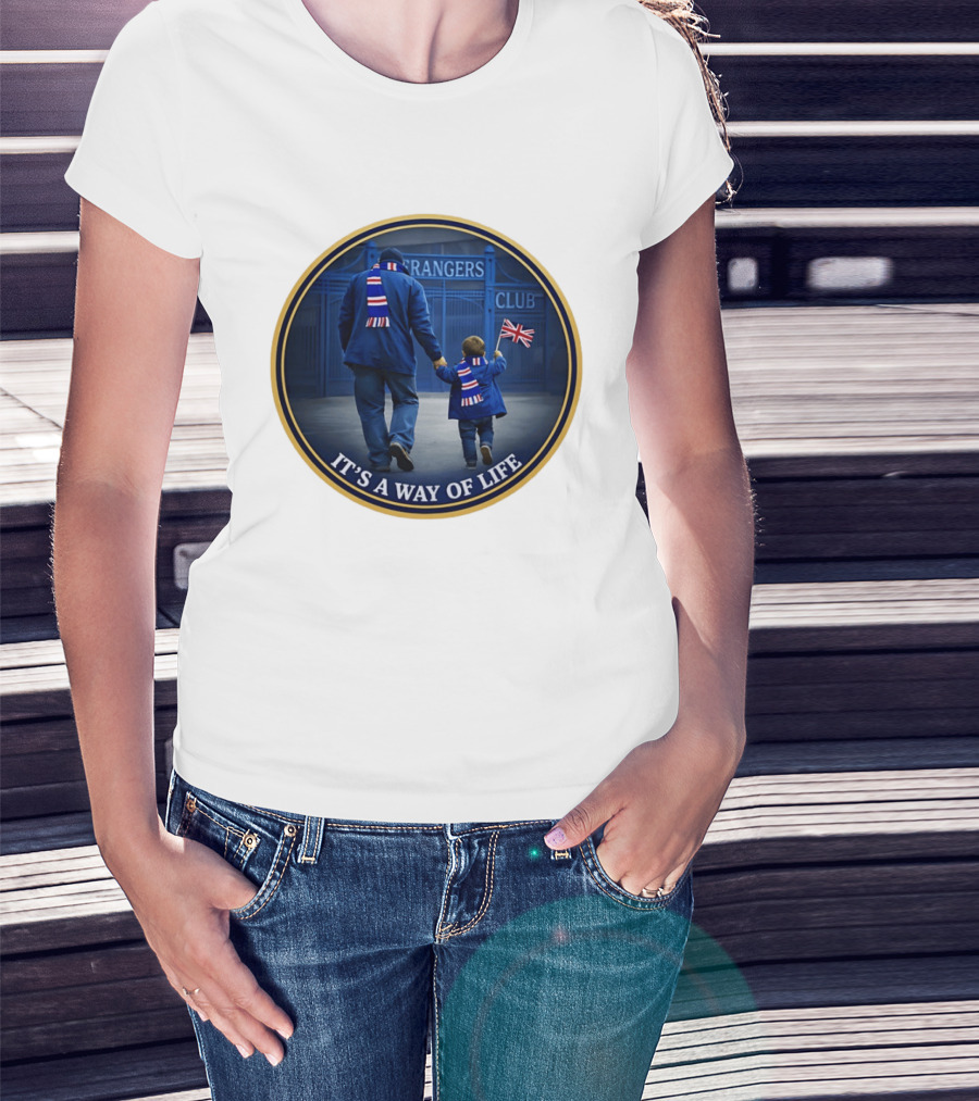 Rangers FC It's A Way Of Life Union Jack Flag Fans T-Shirt
