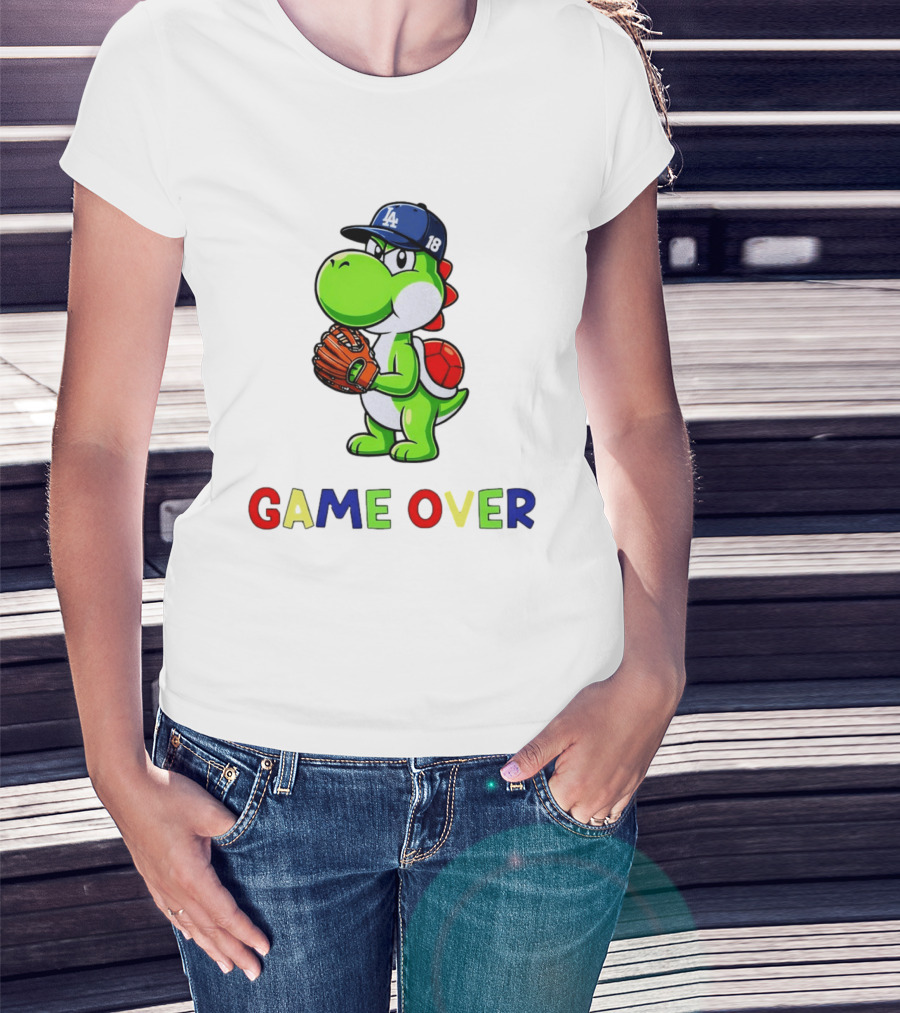Yoshinobu Yoshi Super Mario LA Dodgers Baseball Game Over T-Shirt