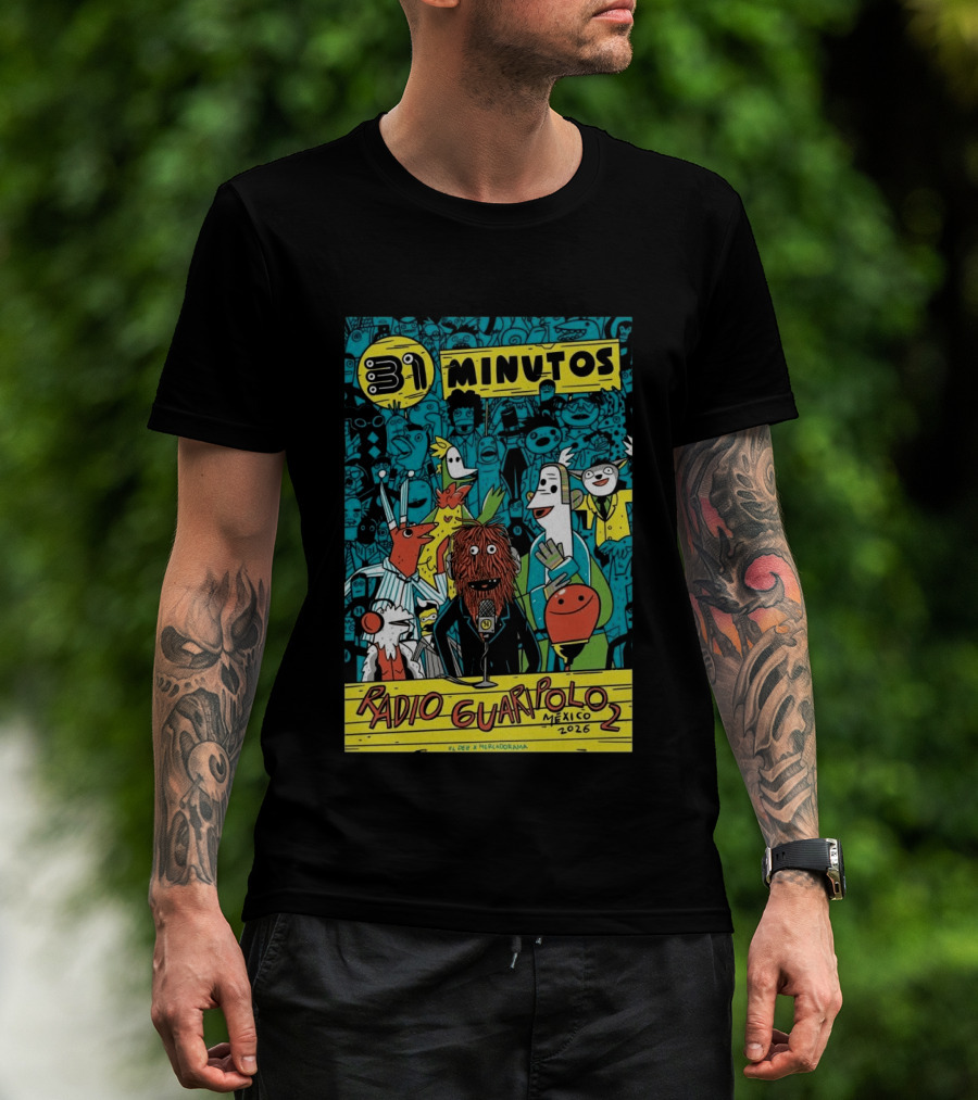 31 Minutos Radio Guaripolo Mexico 2026 Tour Characters Crowd Scene T-Shirt