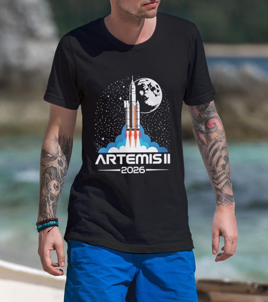 Artemis II 2026 NASA Moon Rocket Mission T-Shirt