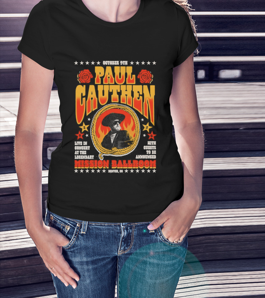 Performing Live Paul Cauthen October 9 2026 Mission Ballroom Denver Star T-Shirt