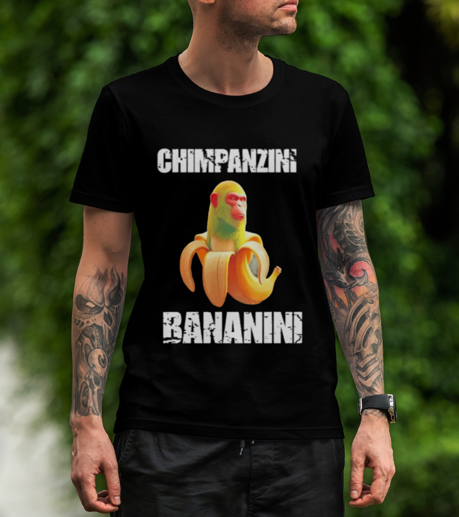 Chimpanzins Bananine Monkey Peeling A Banana T-Shirt