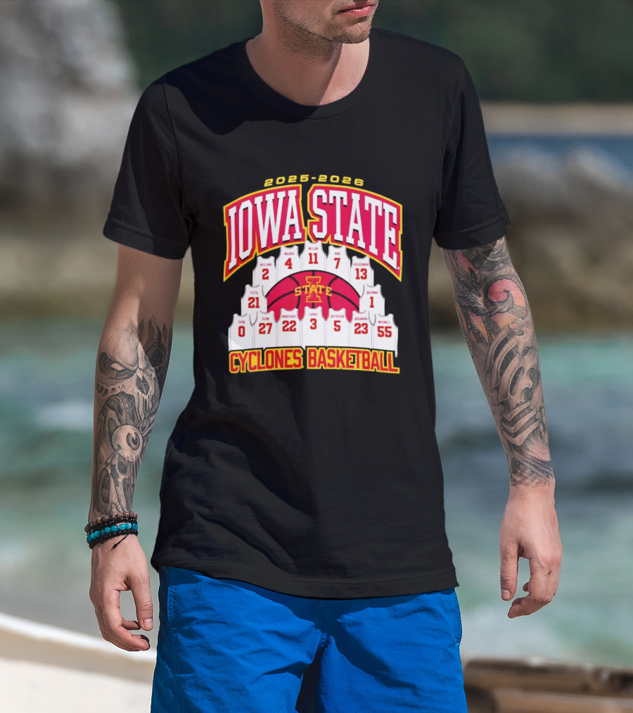 2023 2024 Iowa State Cyclones Basketball Team Roster Jersey T-Shirt