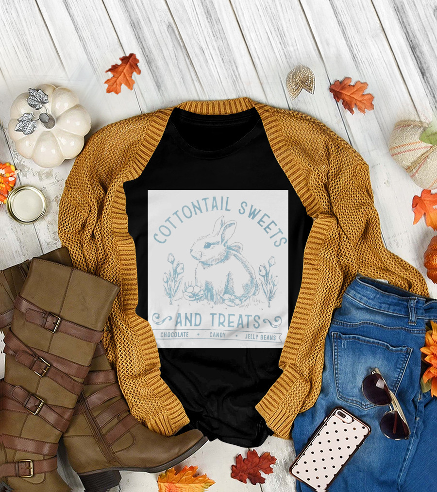 Cottontail Sweets and Treats Chocolate Candy Jelly Beans T-Shirt