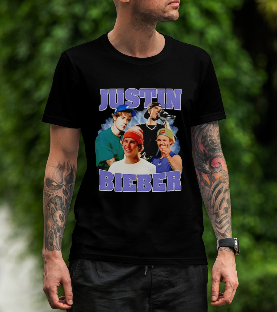 Justin Bieber Singing And Smiling With Various Iconic Looks T-Shirt