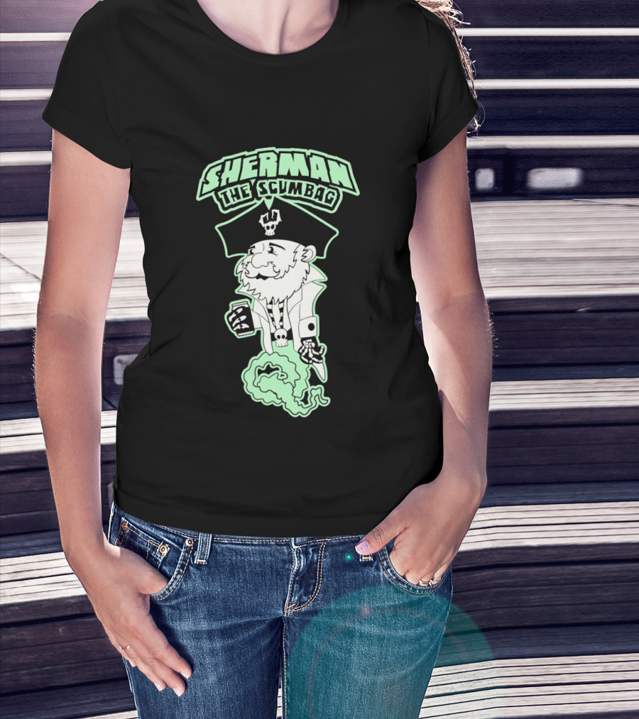 Sherman The Scumbag Pirate Drinking Rum T-Shirt