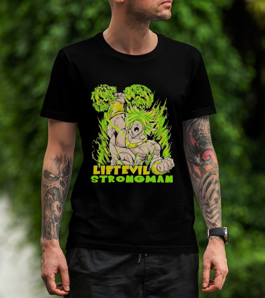 Dragon Ball Z Lift Evil Strongman Broly Power Lifting T-Shirt